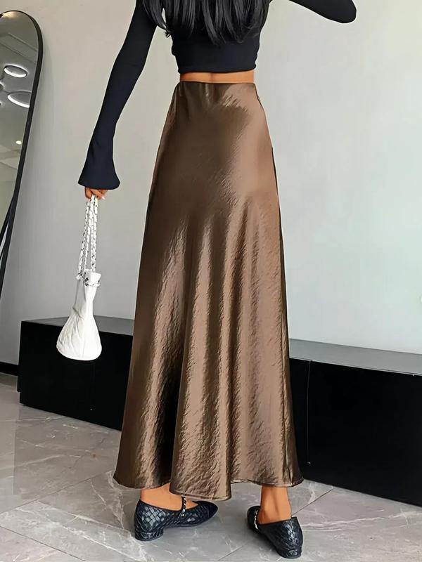 Women's Glitter A Line Skirt, Elegant Fashion Casual Long Skirt for Party Club Dating, Ladies Bottoms for All Seasons