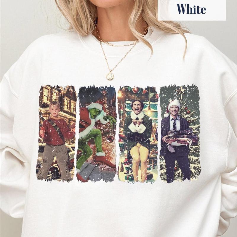 Merry Christmas 90s Movies Crewneck, Vintage Christmas Movies Shirt, Retro Xmas Movies Shirt, Family Christmas Shirt, 1990s Holiday Sweatshirt