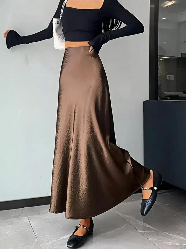 Women's Glitter A Line Skirt, Elegant Fashion Casual Long Skirt for Party Club Dating, Ladies Bottoms for All Seasons