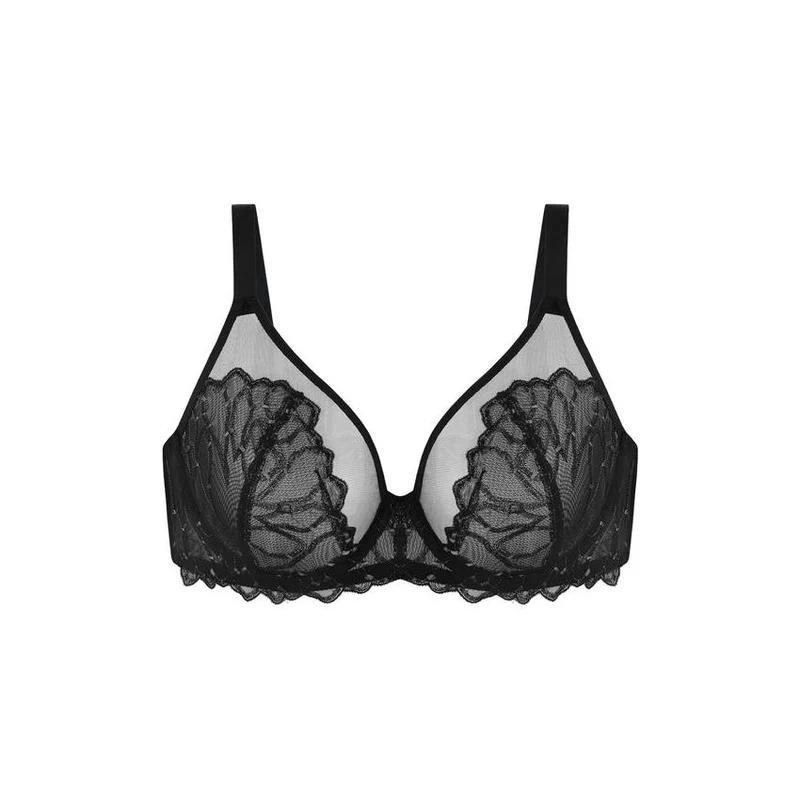 HSIA Winter Sonata Embroidered Lace Trim Full Coverage Unlined Underwire Bra Does not apply Lingerie Love Mesh Womenswear Breathable Comfortable Elegance Fit