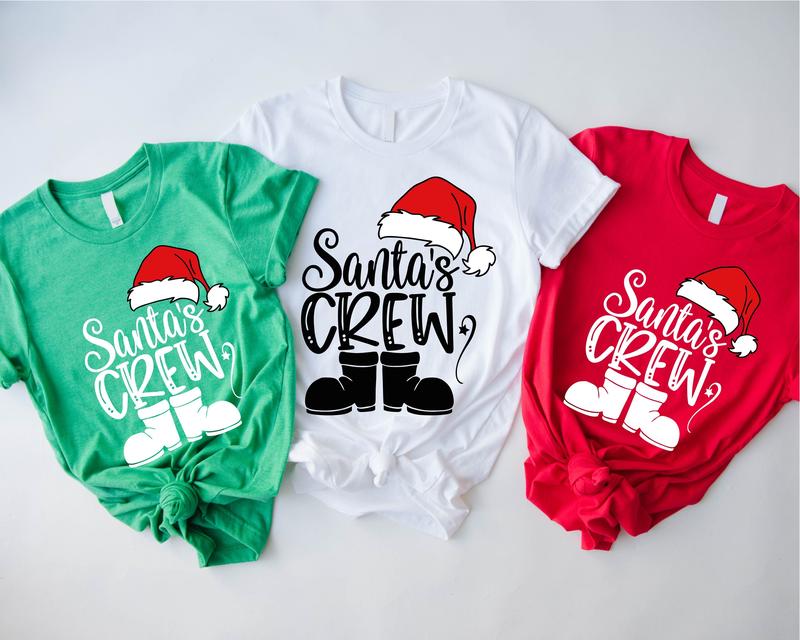 Santa's Crew Shirt, Christmas Matching Family Outfit, Winter Holiday Cousin Crew Gift Tee, Family Gathering Christmas Shirt, Cousins Reunion Tee.