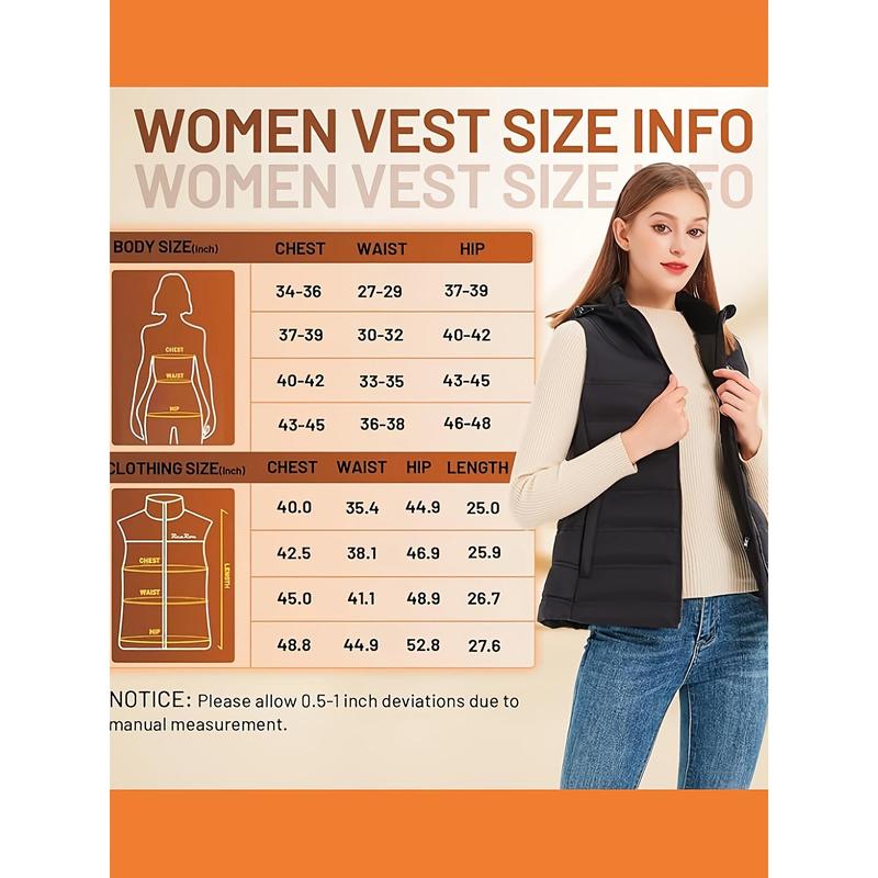 Women's Heated Hooded Vest-7.4V 16000mah Battery Pack, Detachable Heated Hooded, Lightweight Slim-Fit Women's Heated Vest