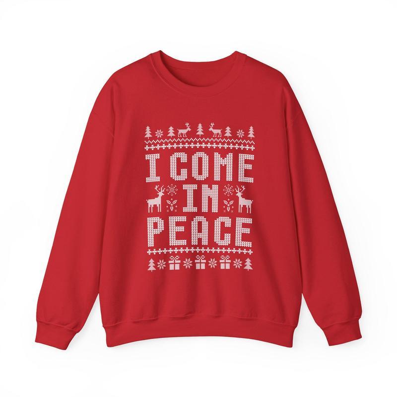 Matching Couples Ugly Christmas Sweatshirts, Funny Couple Ugly Christmas Sweatshirt, I Come In Peace Shirt