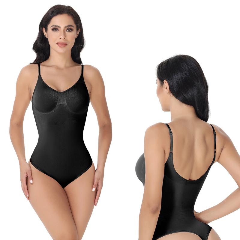 Viral shapewear Bodysuit for Women Tummy Control Seamless Sculpting Full Body Shaper Thong Bodysuit shapewear for women Dupes Compression Fabric Black Plus size comfort womenswear