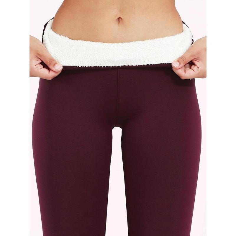 Women's Solid High Waist Thermal Lined Leggings, Casual Comfy Skinny Pants for Daily Outdoor Wear, Gym Clothing, Women Bottoms for Fall & Winter Vintage Ripped