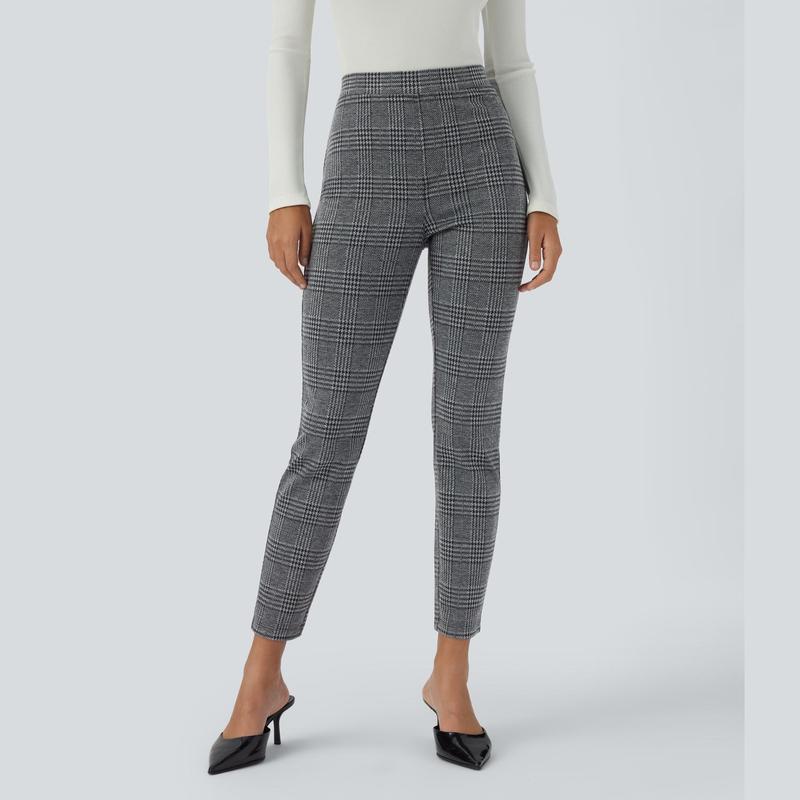 Halara Halara Flex™ High Waisted Back Pocket Houndstooth Plaid Skinny Work Pants