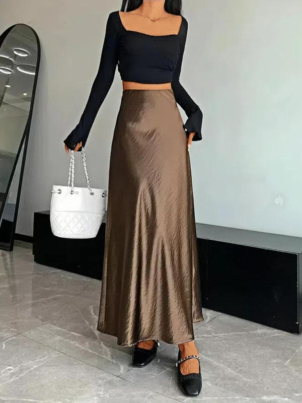 Women's Glitter A Line Skirt, Elegant Fashion Casual Long Skirt for Party Club Dating, Ladies Bottoms for All Seasons