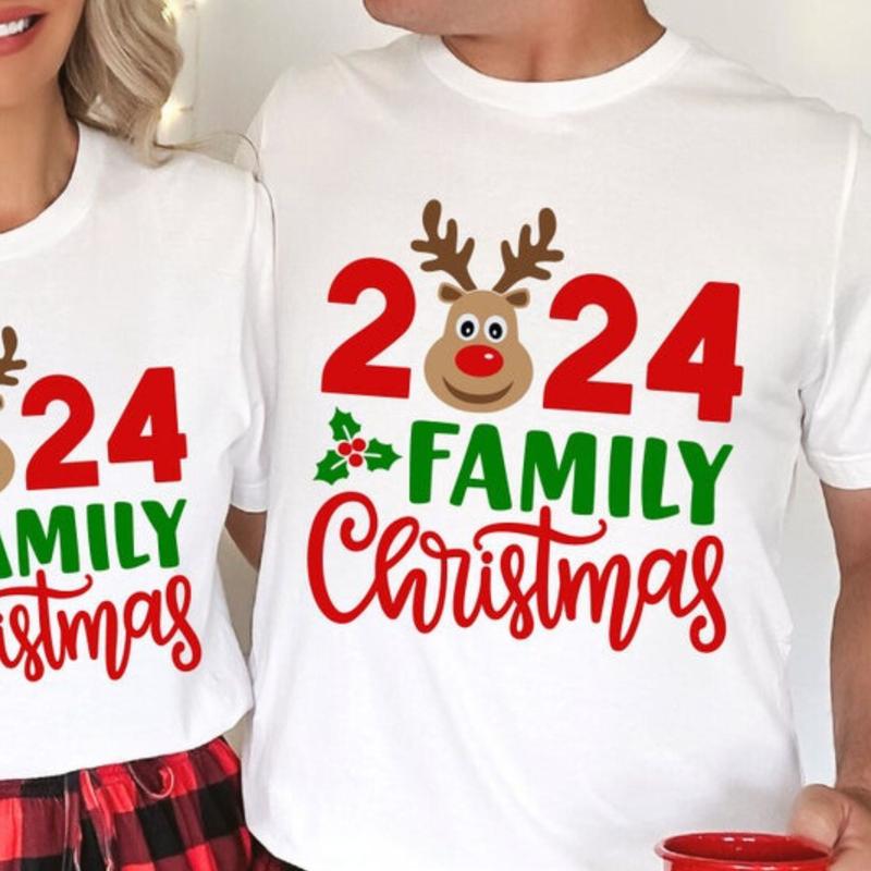 Family Christmas, Matching Family Christmas Shirts, Merry Christmas, Reindeer, Xmas 2024 Family Tee