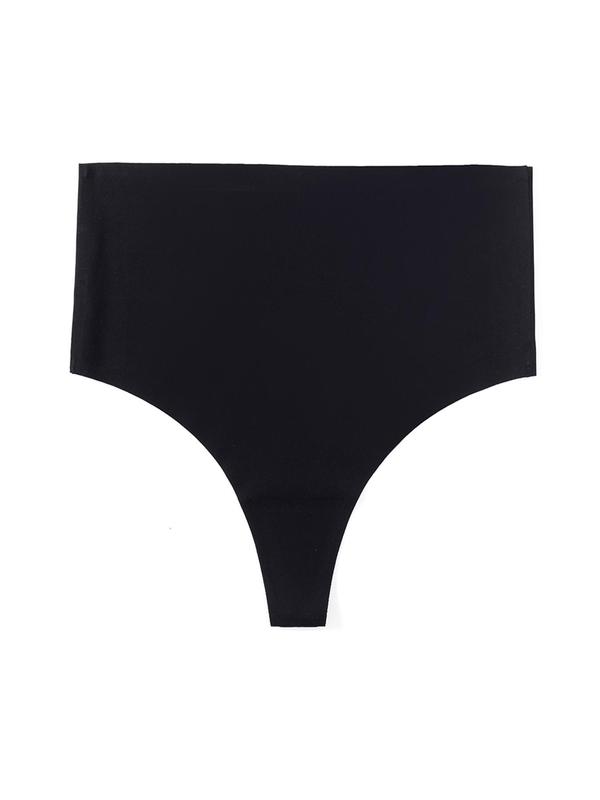 Women's Solid High Waist Thong, Casual Comfy Breathable Seamless Panty for Daily Wear, Ladies Underwear for All Seasons, Panties for Women, Underwear for Women, Summer Clothes for Women