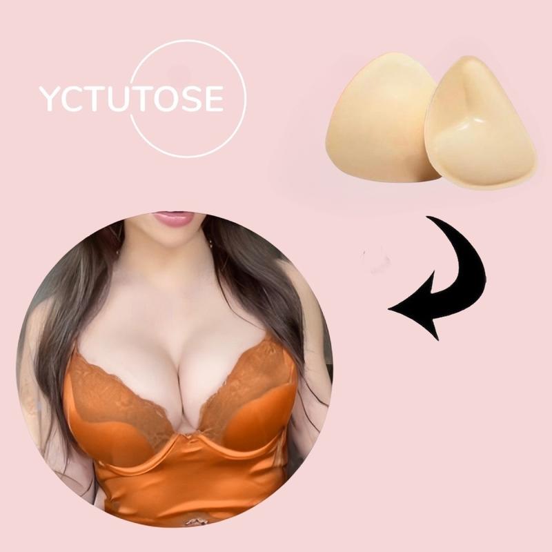 YCTUTOSE Sticky Push Up Inserts - Instant Boost Double-Sided Adhesive Bra Cup for Women - Womenswear,Clothing Push-Up Ultra Boost Inserts for Women,sticky push up pads,adhesive bra,double sided sticky lift pads,push up swim