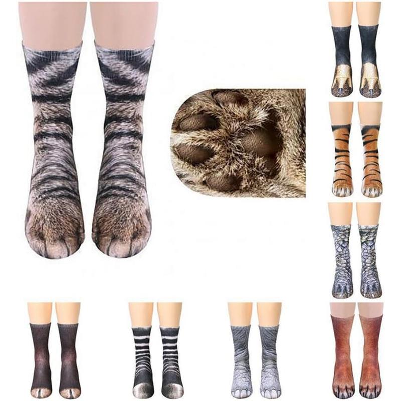 Funny Christmas Gifts Novelty 3D Animal Paw Socks Stocking Stuffers for Adult Women Men Teens Gag White Elephant Gifts NDLBS