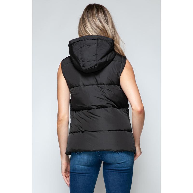 Snobbish Snap and Zip Closure Hooded Vest