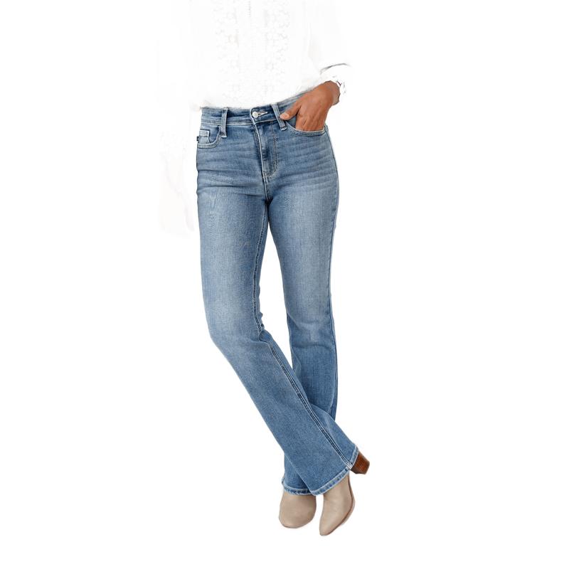 Judy Blue Holy Grail High Rise Medium Wash Non Distressed Contrast Wash Bootcut Jeans