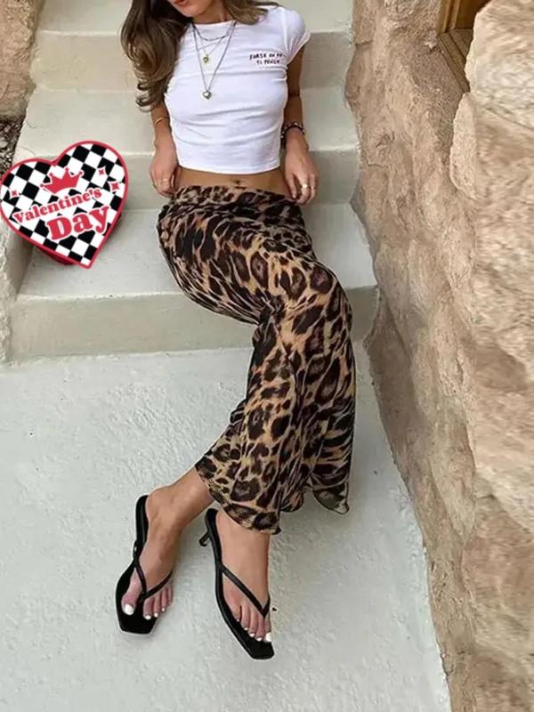 Women's Leopard Print Drop Waist Bodycon Skirt, Fashion  Y2k  Casual Long Skirt for Daily Outdoor Wear, Maxi Skirt, Y2k Women's Bottoms for All Seasons, Skirts for Women, Going Out Bottoms