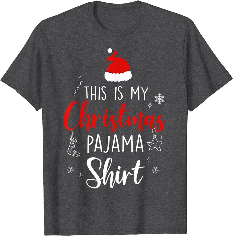 Funny Christmas PJ Pajama Men Women PJS for Family T-Shirt Size S-5XL, Full Color, Fast Shipping Cotton Clothing