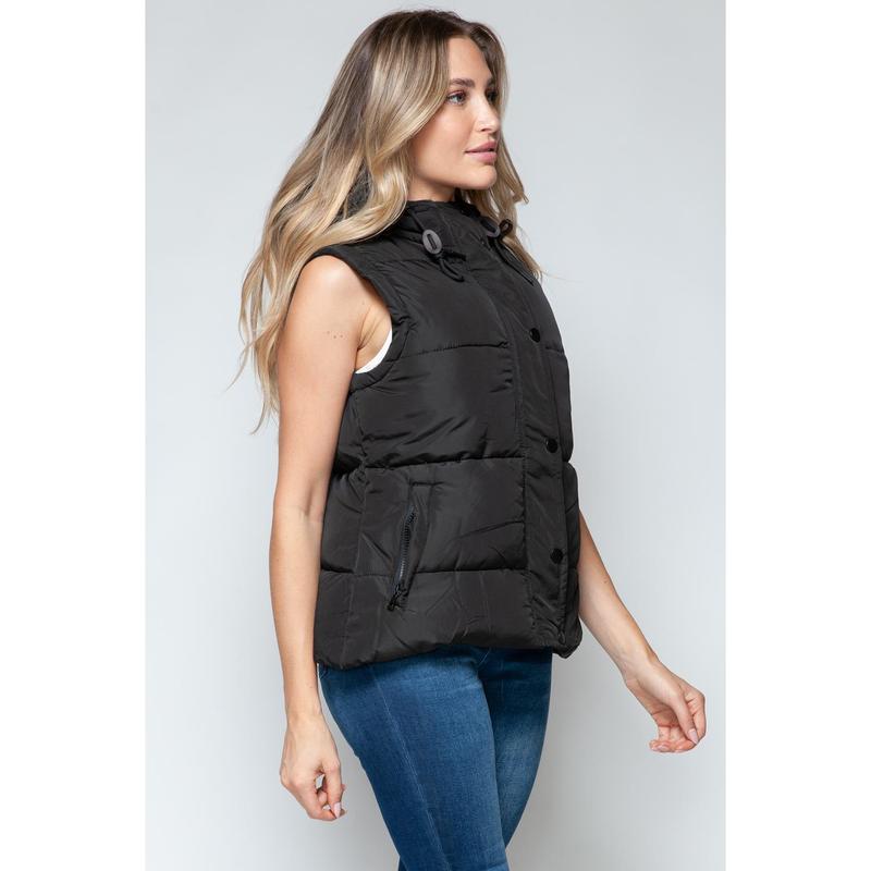 Snobbish Snap and Zip Closure Hooded Vest