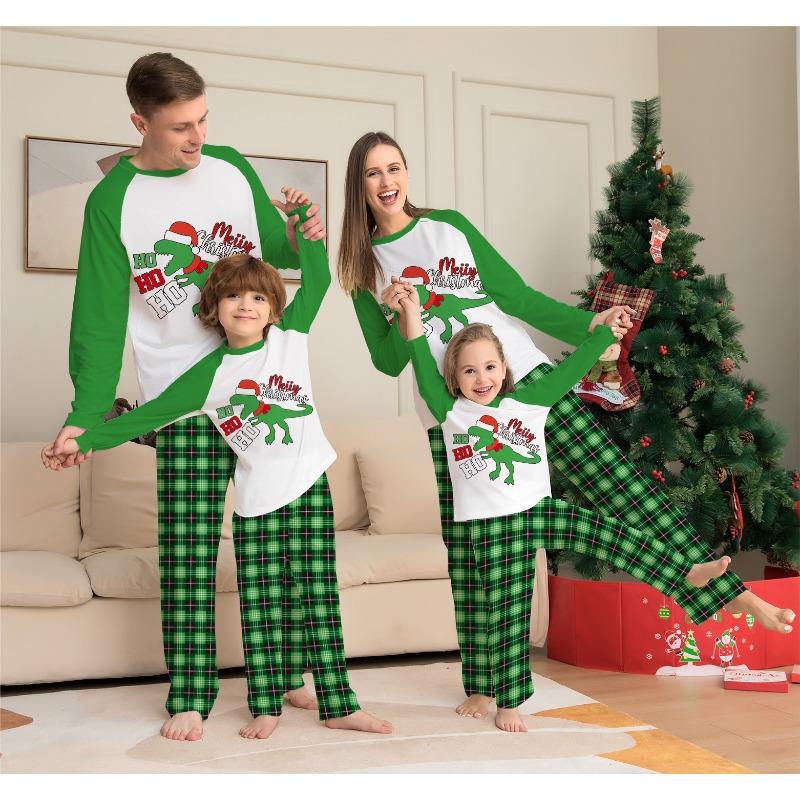 39-HS5555 Cartoon Printed Christmas Parent-Child Clothing Fashion Casual Holiday Pajamas