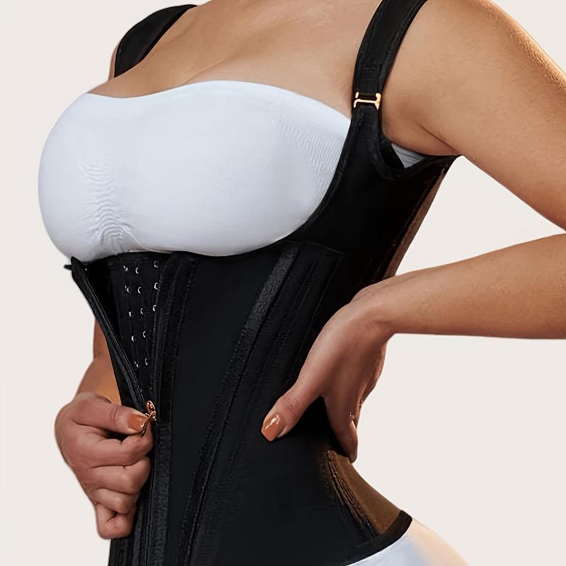 Vintage-Inspired Latex Waist Trainer with Zipper & Hook Closure - Strong Tummy Control, Nylon & Spandex Blend, Hand Wash Only - Perfect for Everyday Slimming Shapewear Womenswear Women