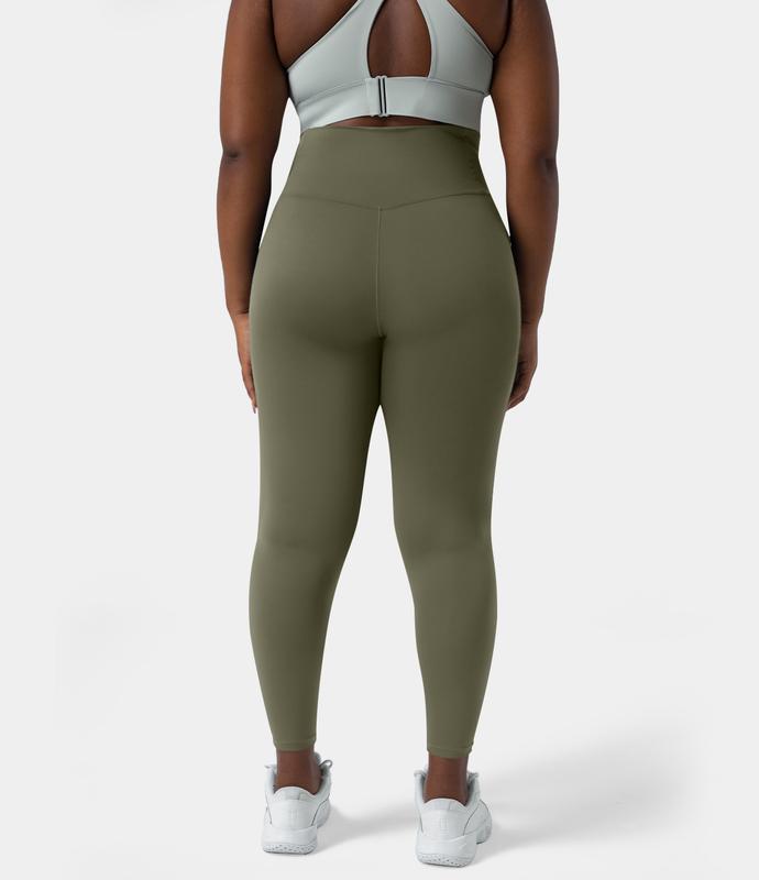 Halara Softlyzero™ High Waisted Crossover Side Pocket Plain Plus Size Full Length Leggings-UPF50+