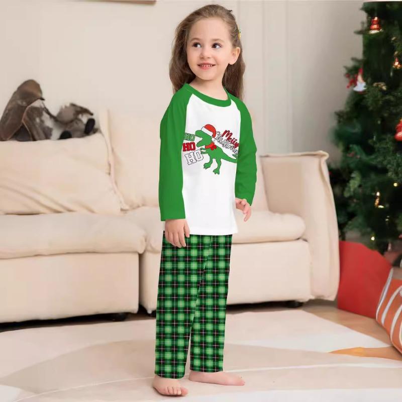 39-HS5555 Cartoon Printed Christmas Parent-Child Clothing Fashion Casual Holiday Pajamas