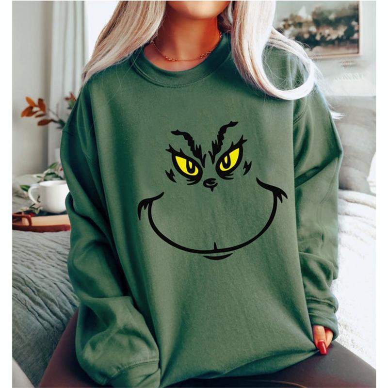 Grinchh Face Christmas pullover sweatshirt, Grinchmas Shirt, Christmas Gifts, Unisex Hoodie Sweater T Shirt, Gift For Men And Women, Full Size, Full Color, DR93