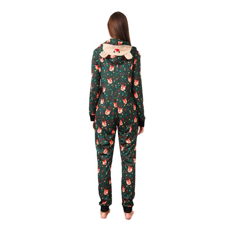 2024 New Family Christmas Pajamas, Long Sleeve Hooded Deer Print Zipper Closure Jumpsuit Loungewear Xmas Pj's Clothes Homewear Sleepwear Nightwear Bodysuit Womenswear Baby Pajama Set Womenswear Baby