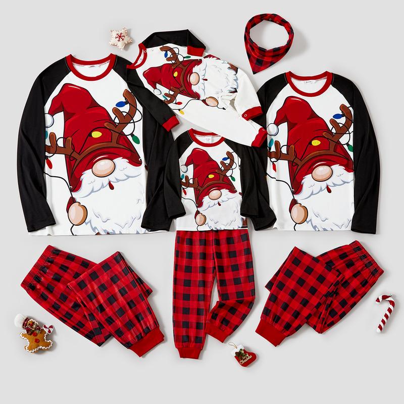 PatPat Christmas Pajamas Soft & Stretchy Family Christmas Pajamas Matching Sets Gnome Patterned Sleepwear Soft and Warm Xmas PJS for Women Men Couples Adult Kids Dogs(Flame Resistant)