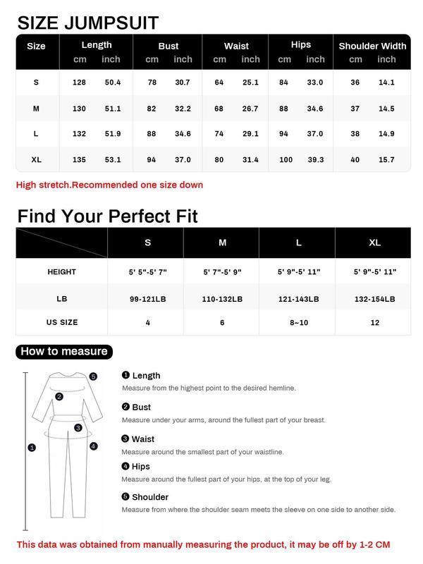 YOZY [4 colors, size 4-14] Waist-hugging Jumpsuit, Casual Minimalist Breathable Slim Long Sleeve Square Neck Bodycon Jumpsuit, 2024 Women's Daily Wear for Spring & Fall, [S-XXL]