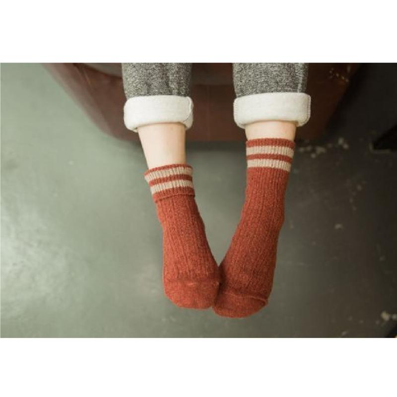 Zmart Women Colorful Wool Socks Retro Socks Vintage Socks Striped Crew Socks Women Warm Socks Winter Socks Wool Boot Socks Women Ladies Wool Socks Woolen Socks