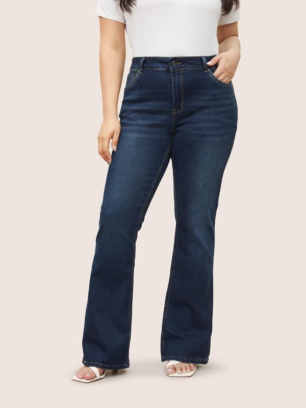 BloomChic Bootcut Very Stretchy Mid Rise Medium Wash Sculpt Waist Jeans