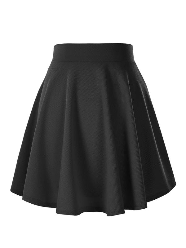 Women's Solid Color Peplum A Line Skirt, Summer Clothes Women, Casual Girls Skirt, Fashion Textured Plain Short Skirt for Daily Wear, Ladies Summer Clothes