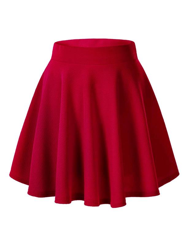 Women's Solid Color Peplum A Line Skirt, Summer Clothes Women, Casual Girls Skirt, Fashion Textured Plain Short Skirt for Daily Wear, Ladies Summer Clothes