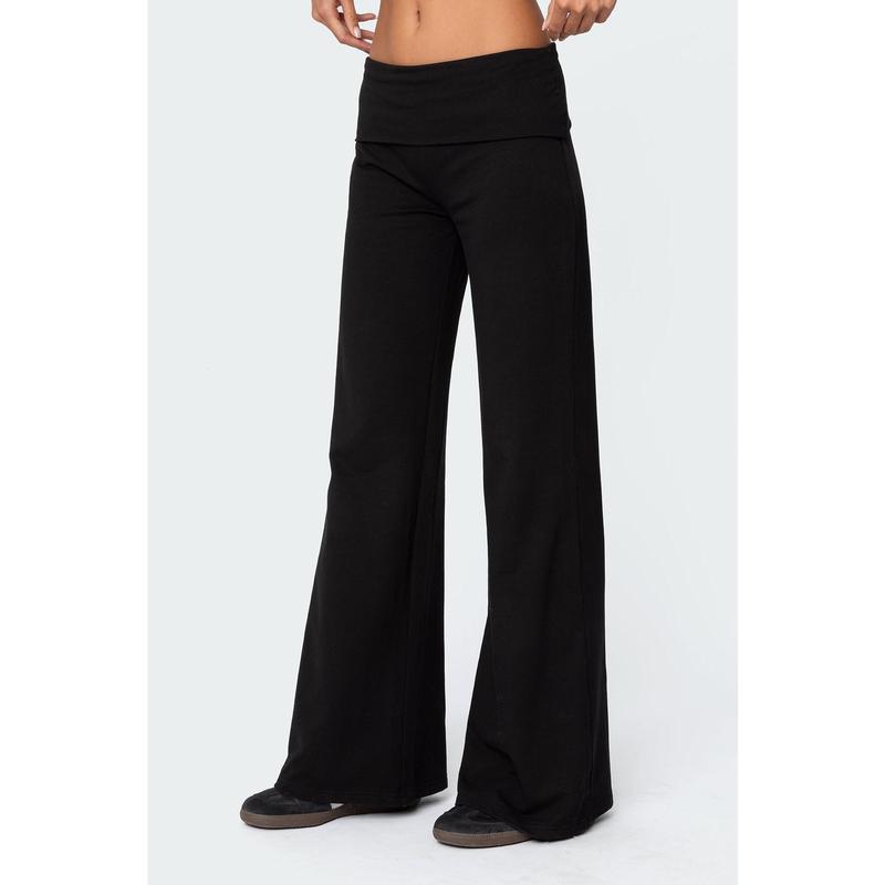 Wide Leg Fold Over Pants