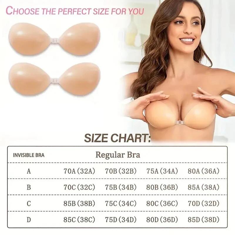 Adhesive Bra Reusable Invisible Silicone Sticky Bra Breast Lift Nipple Cover Push Up Bra Boob Tape Breast Petals Chest Sticker