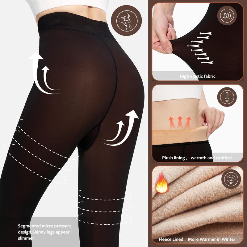 THE ORIGINAL! 4 SHADES • SIZE XS - 3XL • MAGIC FLEECE LINED LEGGINGS • CLOSED FOOT (LOOKS LIKE PANTYHOSE) Winter Comfort Fleece Tights Available in Plus Size and Brown Fur Fleece Lined Tights Sheer Women