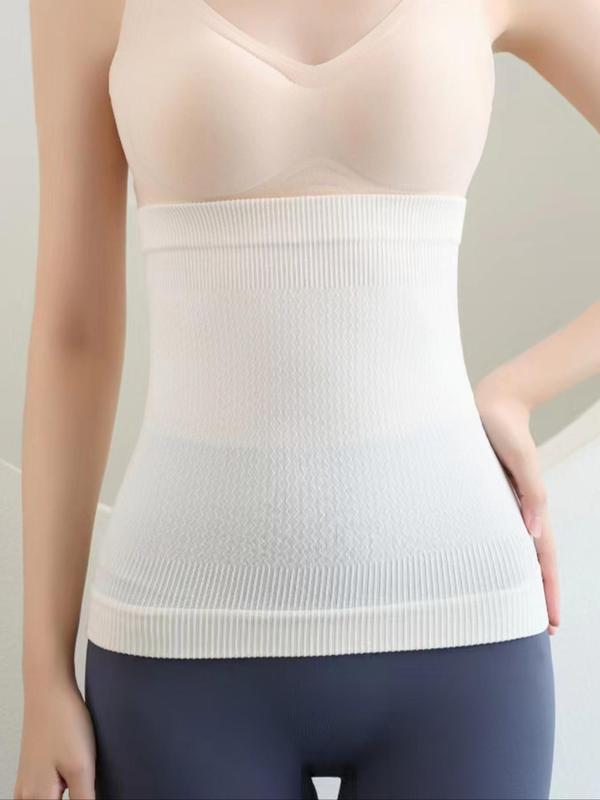 Women's Solid Textured Waist Trainer, Comfort Tummy Control High Stretch Seamless Waist Cincher, Shaper for Daily Wear, Women Shapewear