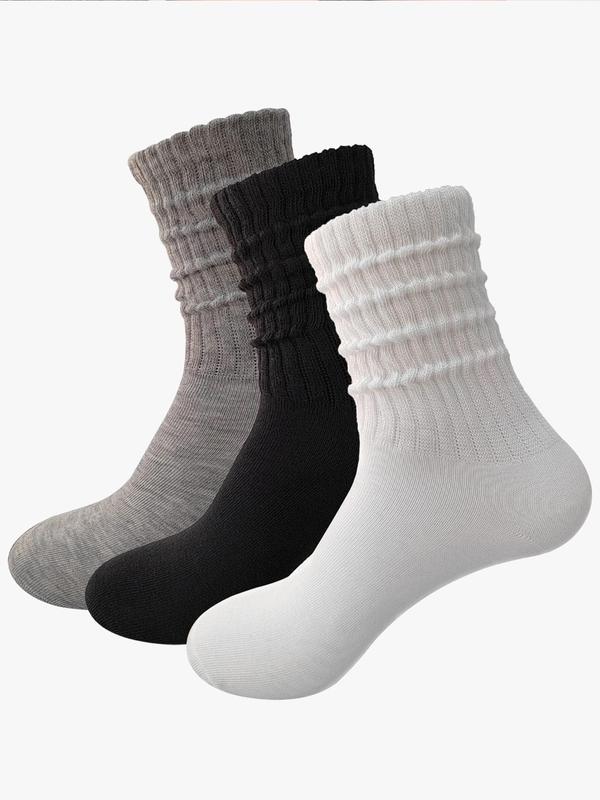 Women's Solid Slouch Socks, Socks for Women, Fashion Casual Comfy Crew Socks for Daily Outdoor Wear, Compression Socks, Women Baggy Socks for Daily Travel Wear, Socks for Women