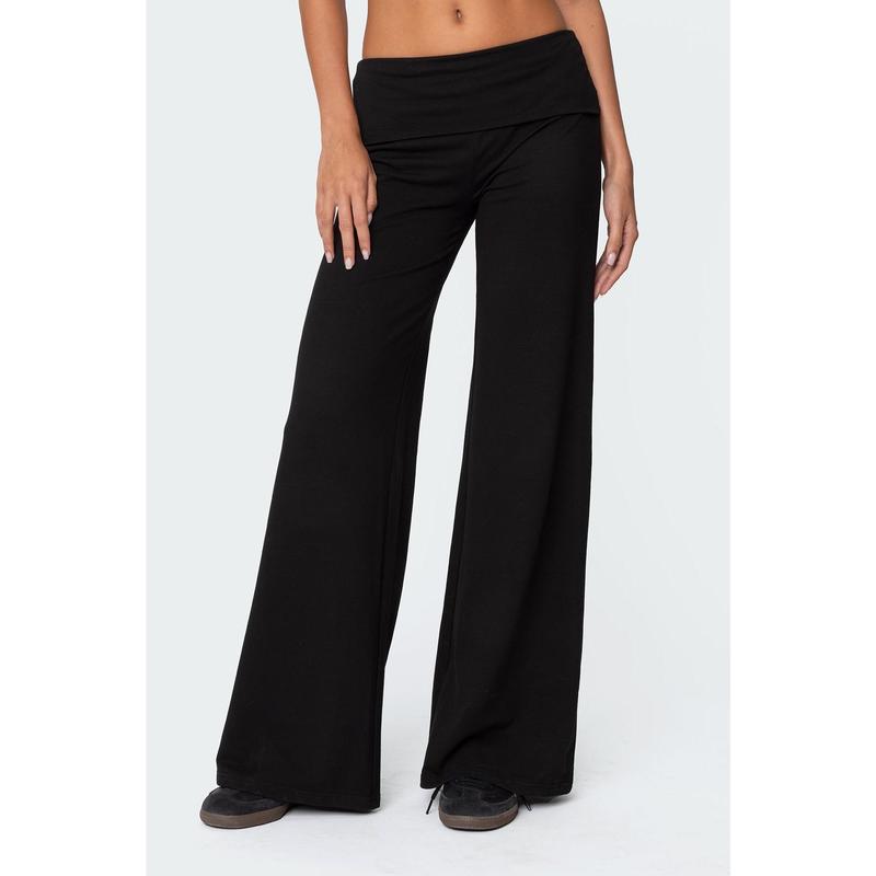 Wide Leg Fold Over Pants