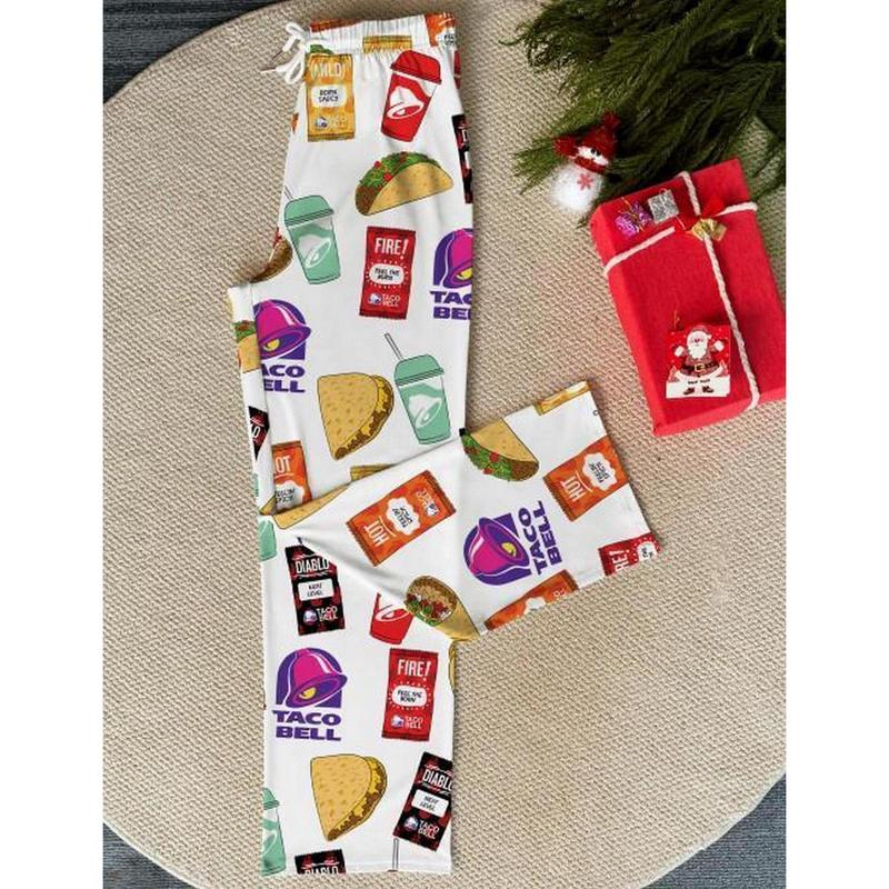 Taco Bell Pajama Pants, Taco Bell PJs - Comfort and Style - Loungewear, Soft Nightwear, Unisex PJs Pant