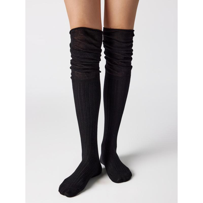 Cider [4 colors, One Size] Solid Over The Knee Socks