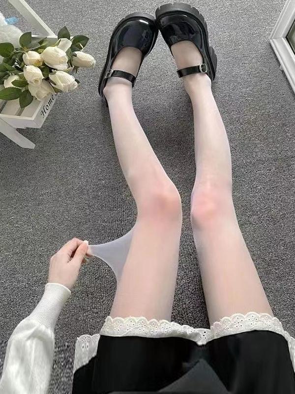 Women's Solid Color Sheer Tights, Breathable Comfortable Stretchy Tights for Daily Wear, Fashion Women's Stockings for All Seasons