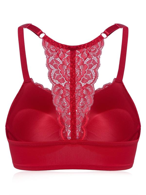 Women's Buckle Front Floral Lace Bra, Casual Comfortable Breathable Push Up Bra for Daily Wear, Underwear for All Seasons