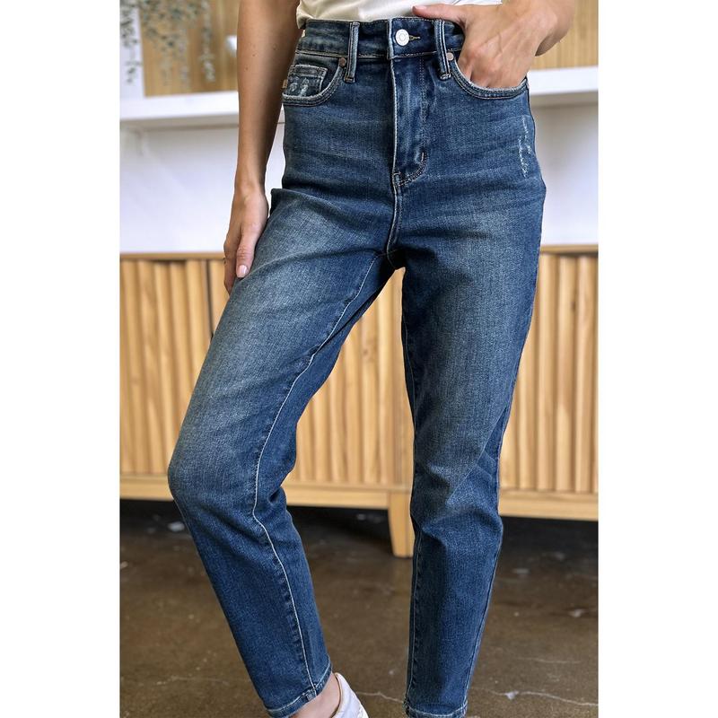 Judy Blue Full Size Tummy Control High Waist Slim Jeans Basic Comfort