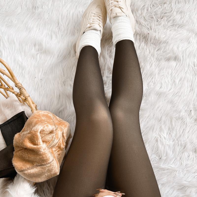 THE ORIGINAL! 4 SHADES ·SIZE XS -3XLMAGIC FLEECE LINED LEGGINGS ,CLOSED FOOT(LOOKS LIKE PANTYHOSE) Winter ComfortFleece Tights Available in Plus Size and Brown Fur-NY-025