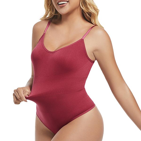 Women's Back To School Adjustable Spaghetti Strap Shapewear Bodysuit, Casual Seamless Tummy Control Butt Lifting Shapeweart Womenswear Comfort Compression Basic