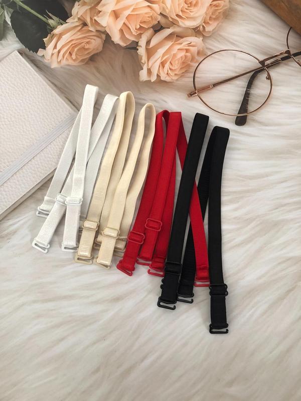 Women's  Solid Color Adjustable Bra Straps, Casual Comfortable Elastic Bra Straps, Lingerie Accessories for Women