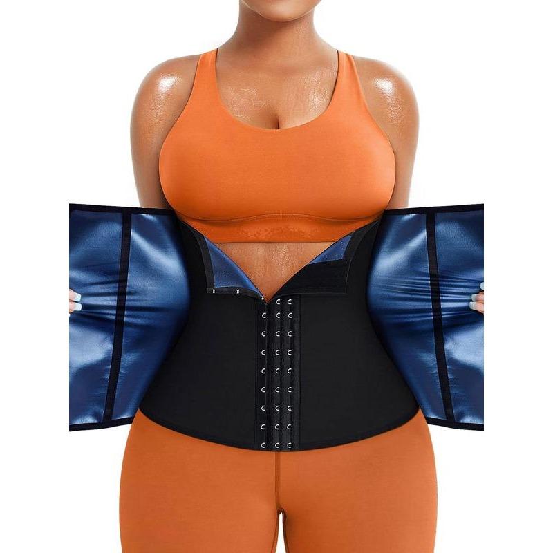 Women's Solid Zipper Waist Trainer Shapewear Belt, Comfort Cozy Tummy Control Hook Closure Fajas Colombianas Shaper, Fall Tummy Flattering Wear, Women Back To School Shapewear, Women Fall Clothes, 2000s Wear, Matt Waist Trainers