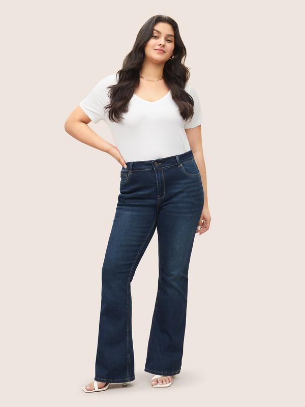 BloomChic Bootcut Very Stretchy Mid Rise Medium Wash Sculpt Waist Jeans