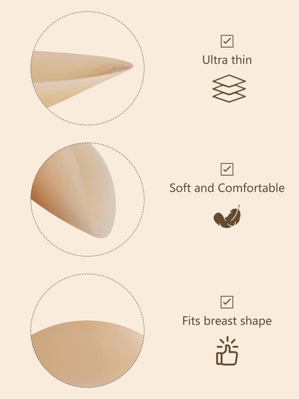 Solid Silicone Nipple Cover, Invisible Self-adhesive Bra Sticker, Nipple Covers, Women's Lingerie Accessories for Daily Wear