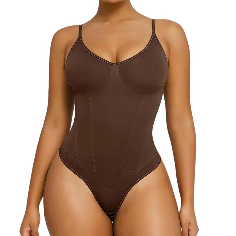 Shapellx Seamless Waist Boning Corset Comfy Smooth Thong Bodysuit Comfort Womenswear